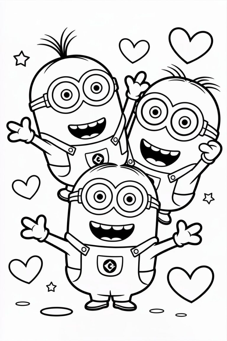 4 Adorable Minions coloring pages free printable