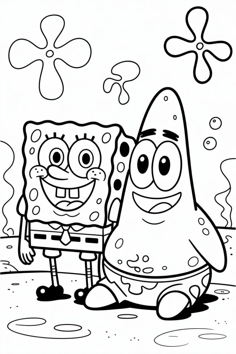 4 Spongebob and Patrick coloring pages free printable