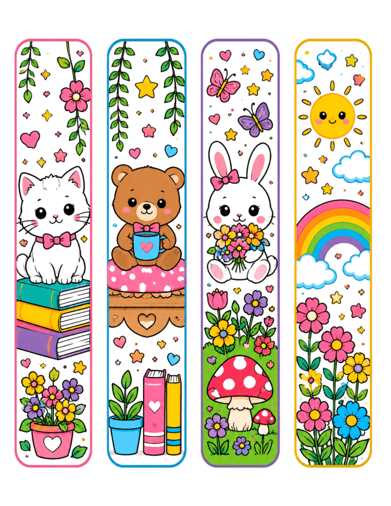 cute bookmarks free printable
