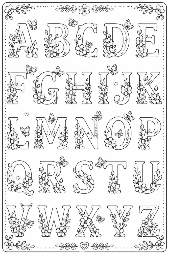 13+ Alphabet letters coloring pages free printable