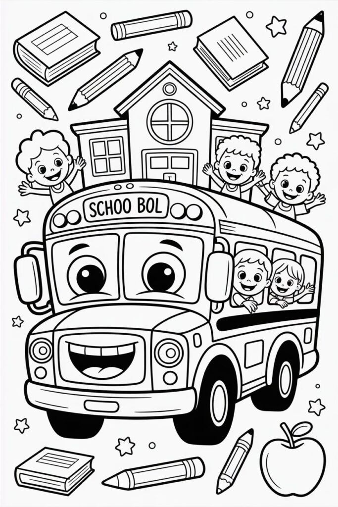 Back to School Coloring Pages Free Printable for Kids