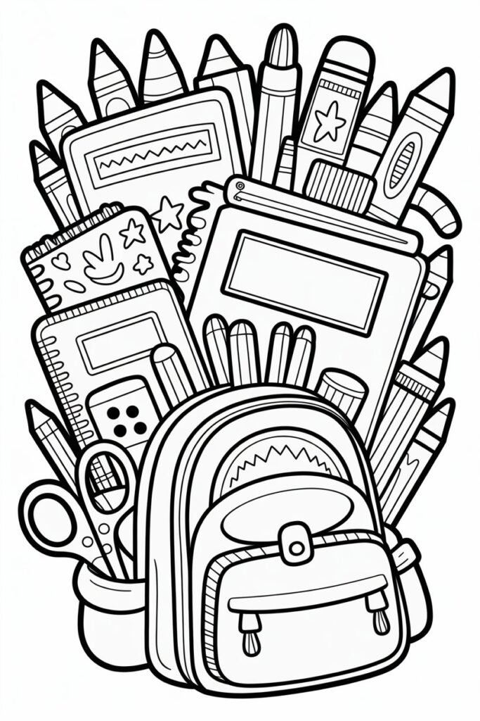 Back to School Coloring Pages Free Printable for Kids