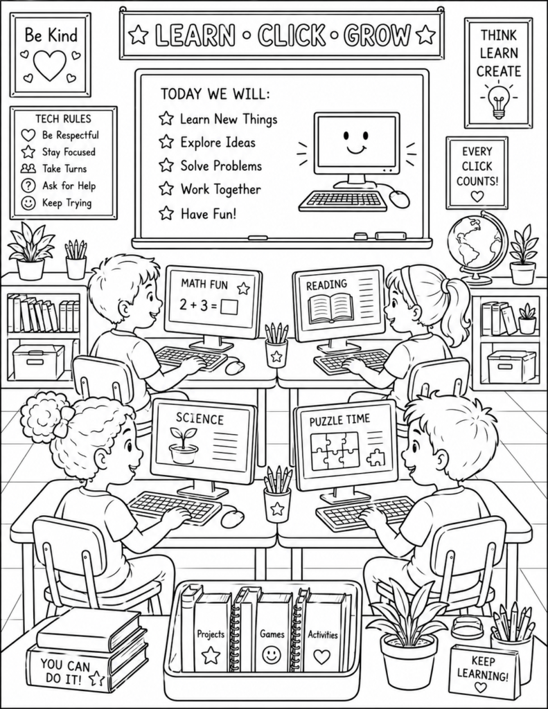 Back to School Coloring Pages Free Printable for Kids