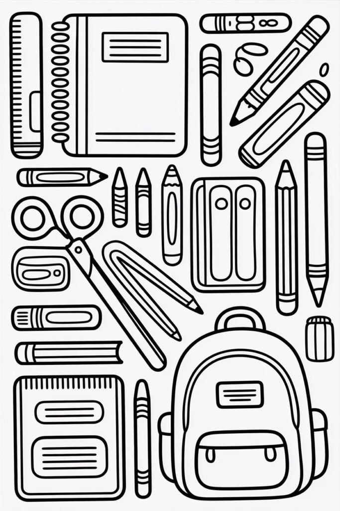 Back to School Coloring Pages Free Printable for Kids