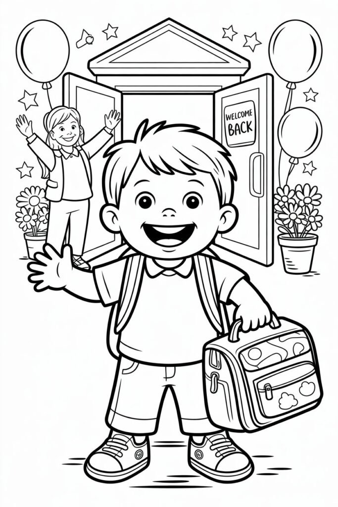 Back to School Coloring Pages Free Printable for Kids