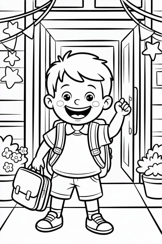 Back to School Coloring Pages Free Printable for Kids