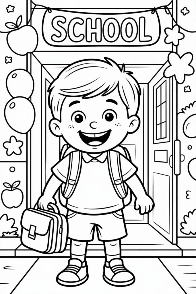 Back to School Coloring Pages Free Printable for Kids