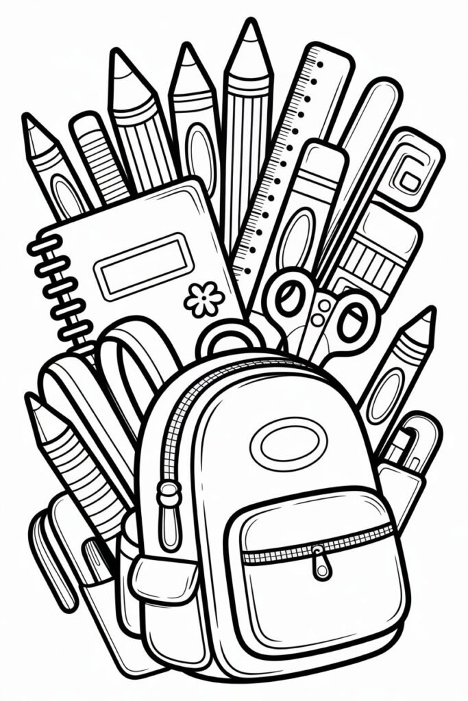 Back to School Coloring Pages Free Printable for Kids