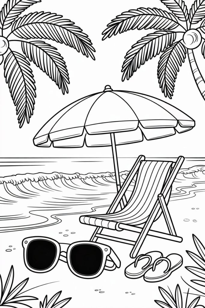 Beach Coloring Pages Free Printable