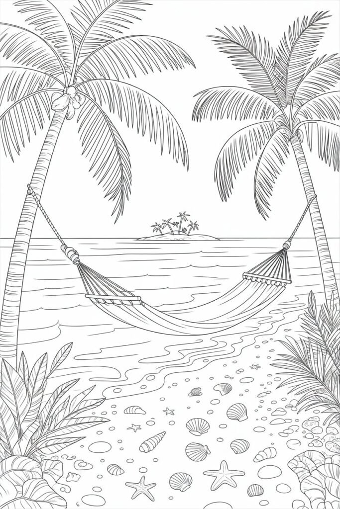 Beach Coloring Pages Free Printable