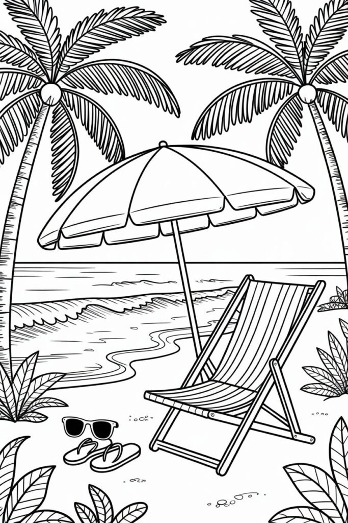Beach Coloring Pages Free Printable