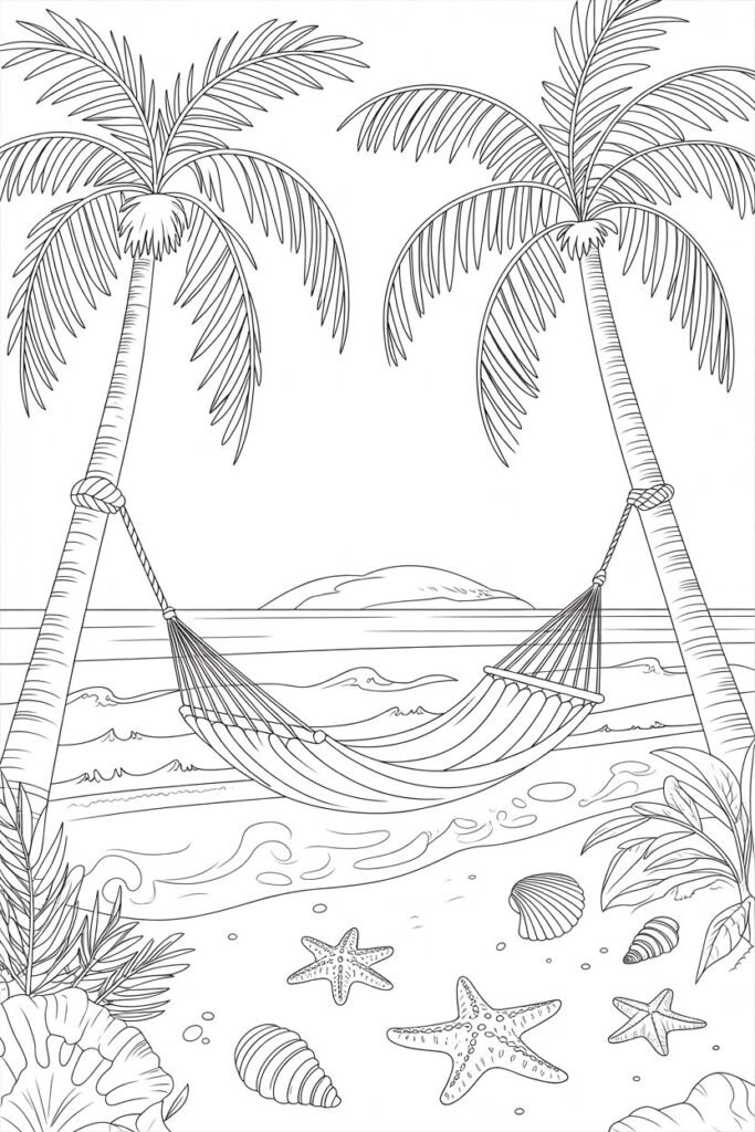 Beach Coloring Pages Free Printable