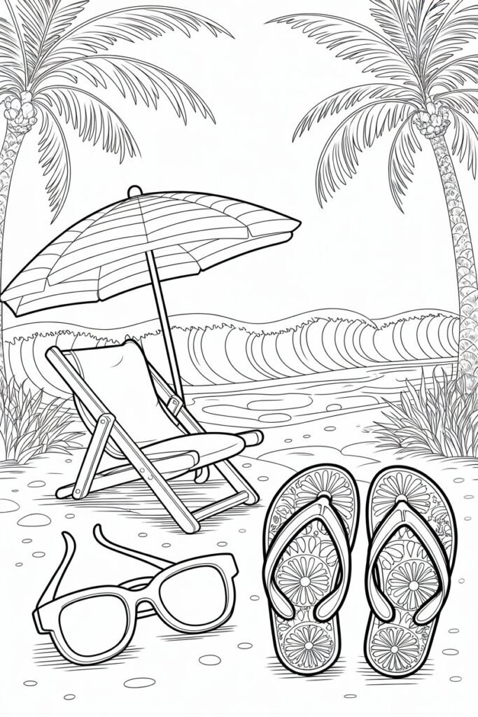 Beach Coloring Pages Free Printable