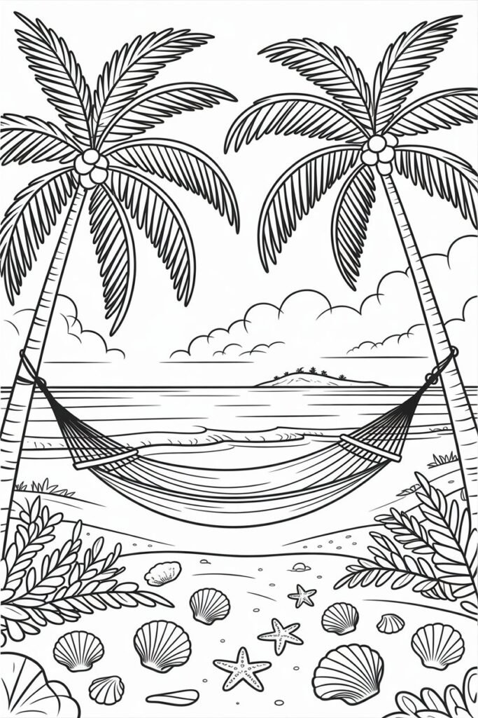 Beach Coloring Pages Free Printable
