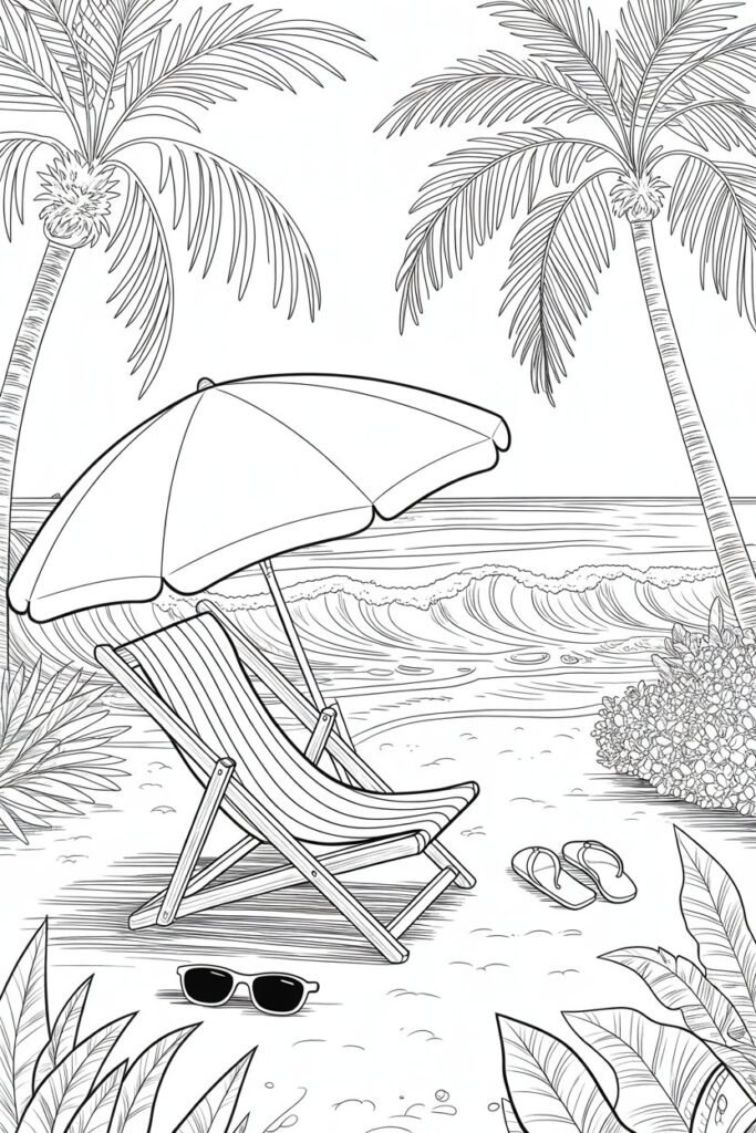 Beach Coloring Pages Free Printable