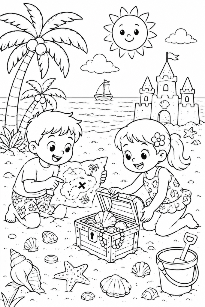 Beach Coloring Pages Free Printable