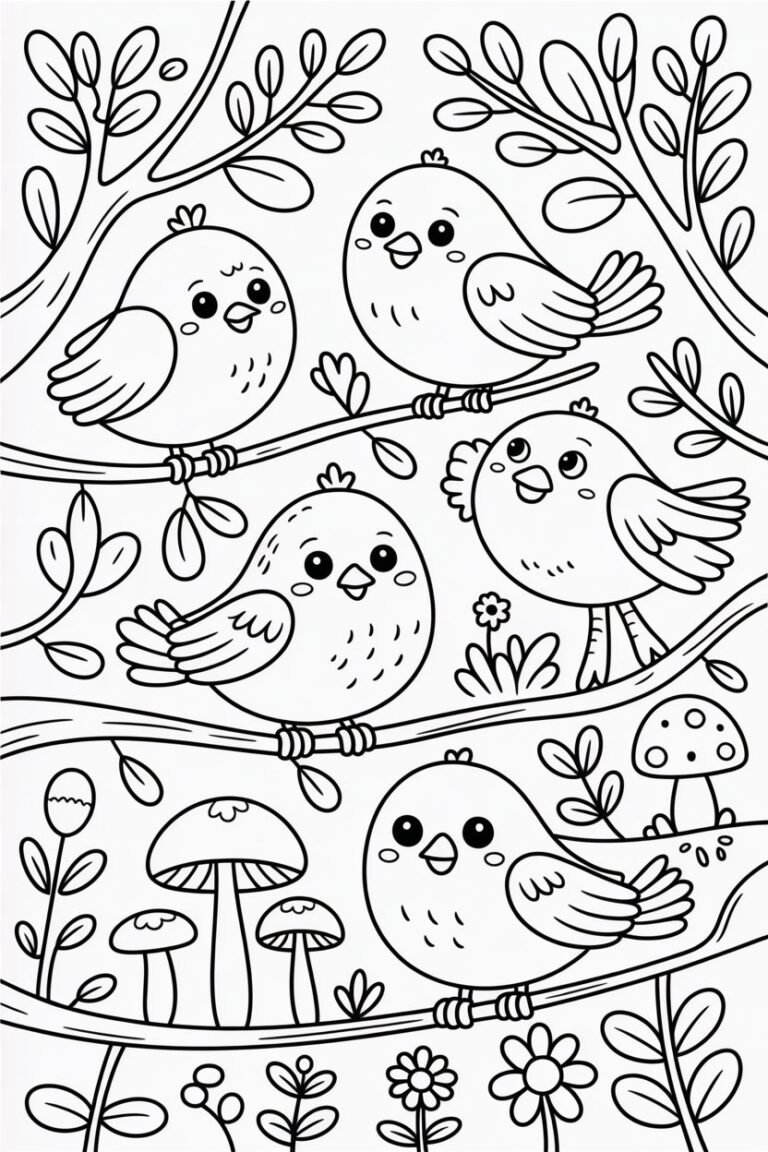 Birds - Birds Coloring Pages Free Printable for Kids – Bird