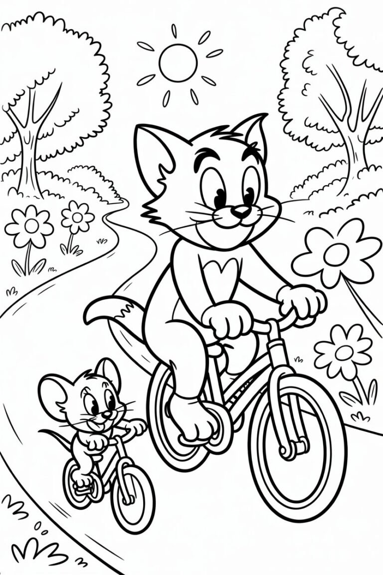 Cartoon - Tom and Jerry Cartoon Coloring Pages Free Printable