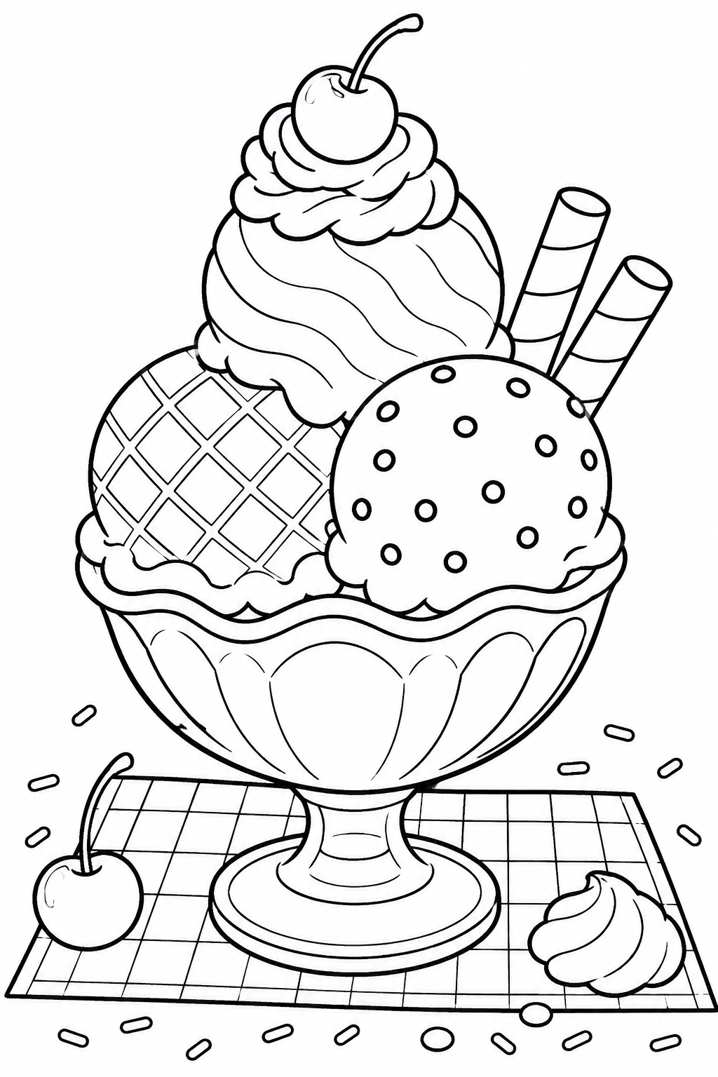 Ice cream coloring pages free printable