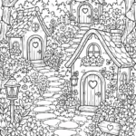 Whimsical tiny houses coloring pages free printable