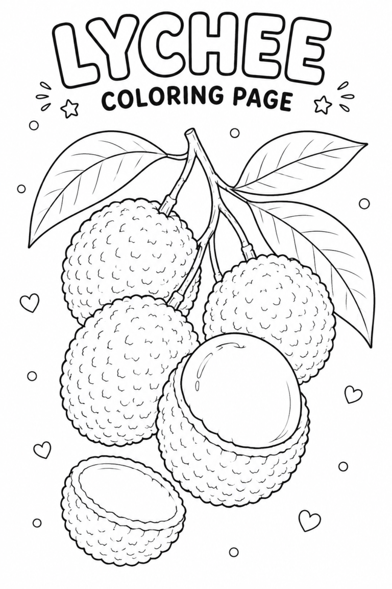 Lychee Coloring Page Free Printable