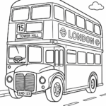 5 Double Decker bus coloring pages