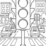 5 Traffic Signals coloring pages free printable