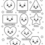 5 Shapes coloring pages free printable