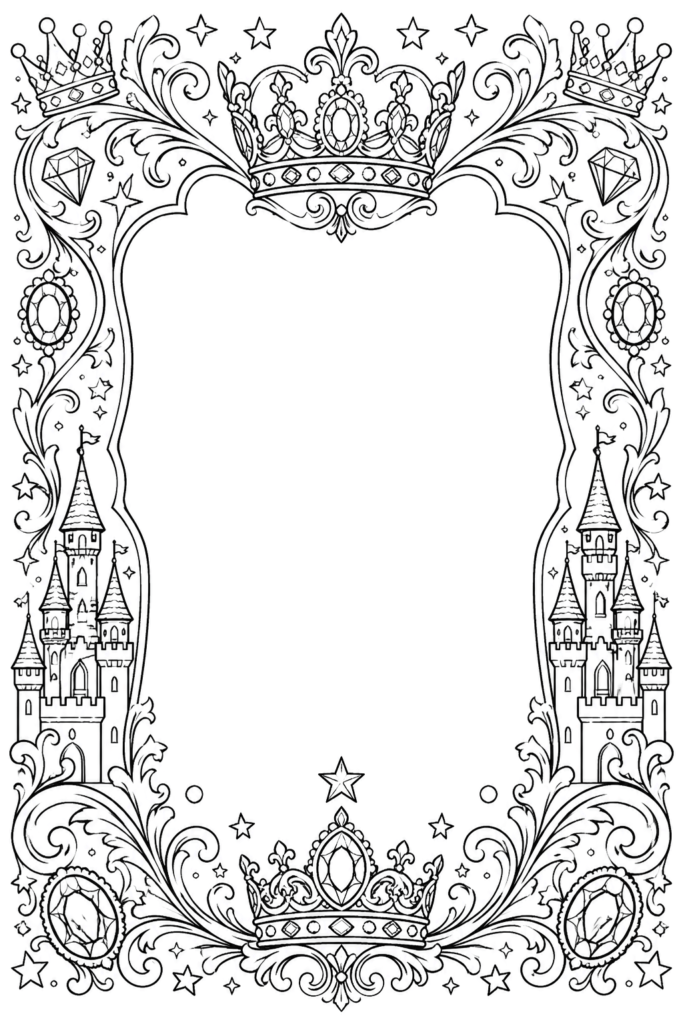 Royal Frame Coloring Pages Free Printable