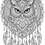 Owl Mandala coloring pages