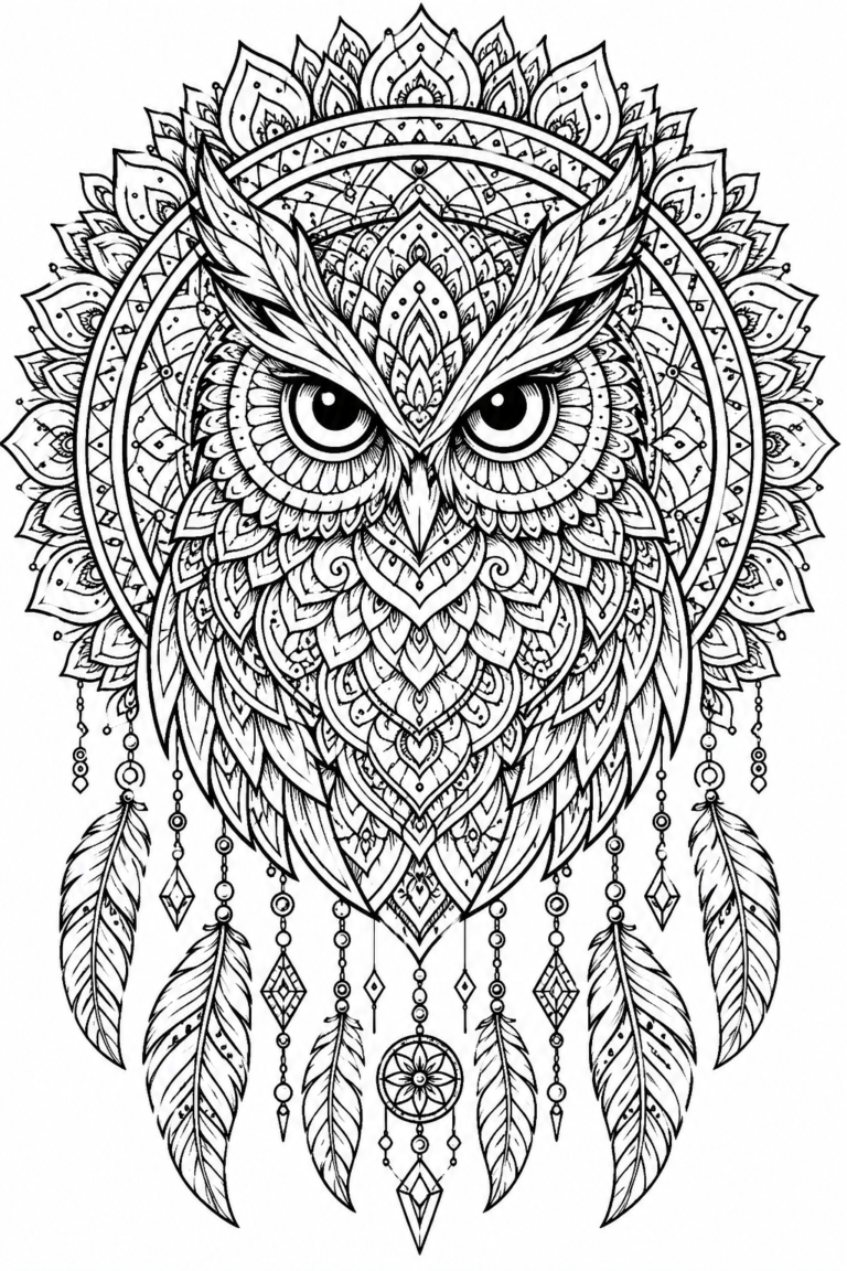 Owl Mandala coloring pages