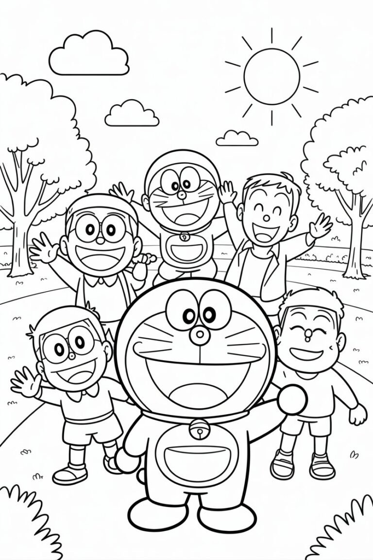 Doremon - Doremon Coloring Pages Free Printable for Kids