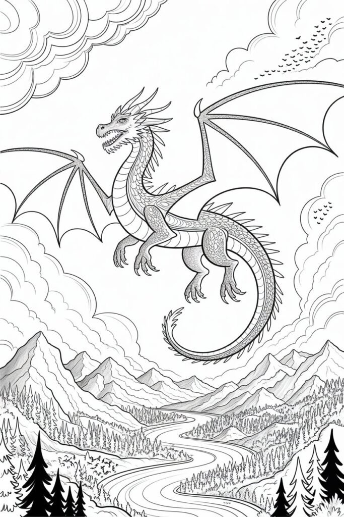 Dragon coloring pages free printable