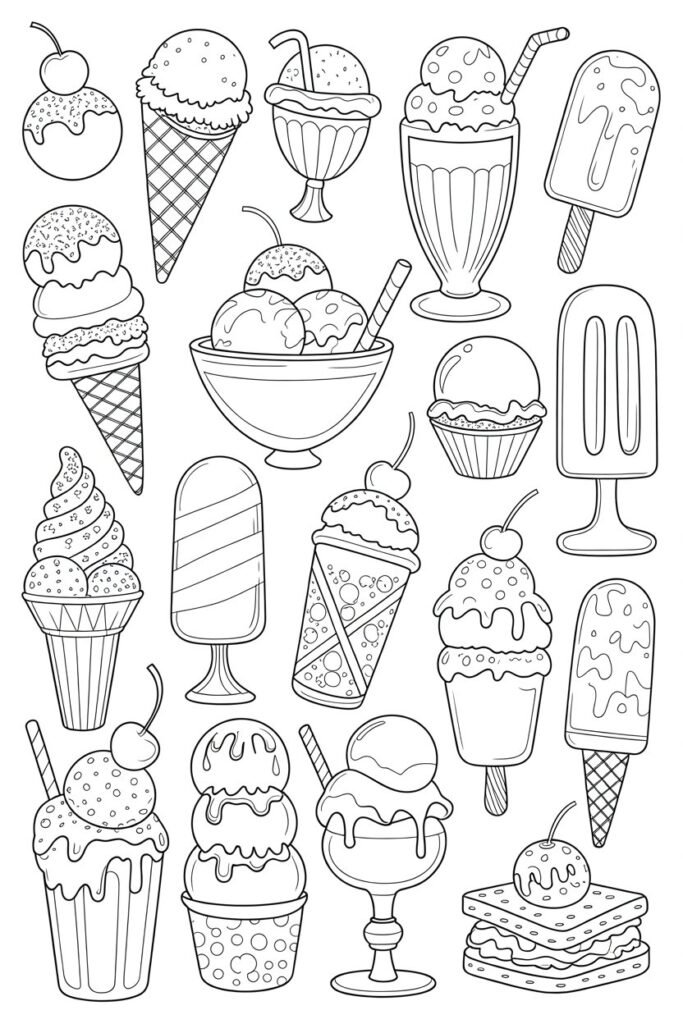 8+ Ice Cream Coloring Pages Free Printable