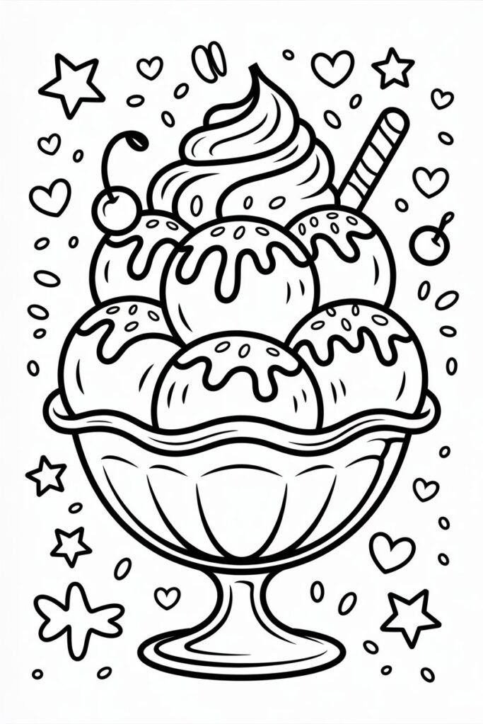 8+ Ice Cream Coloring Pages Free Printable