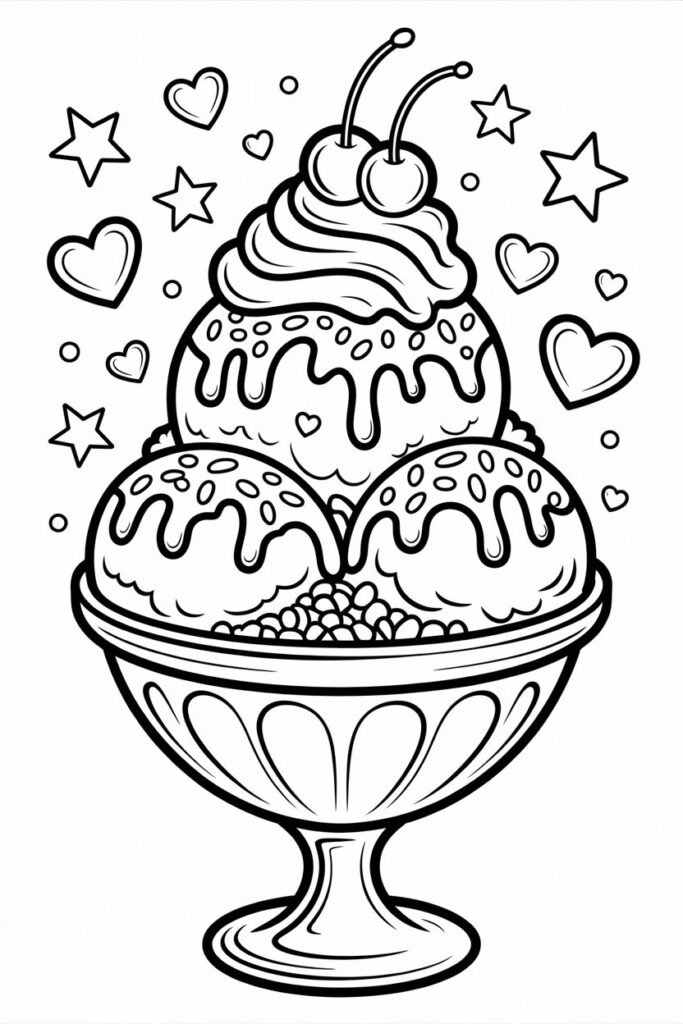 8+ Ice Cream Coloring Pages Free Printable