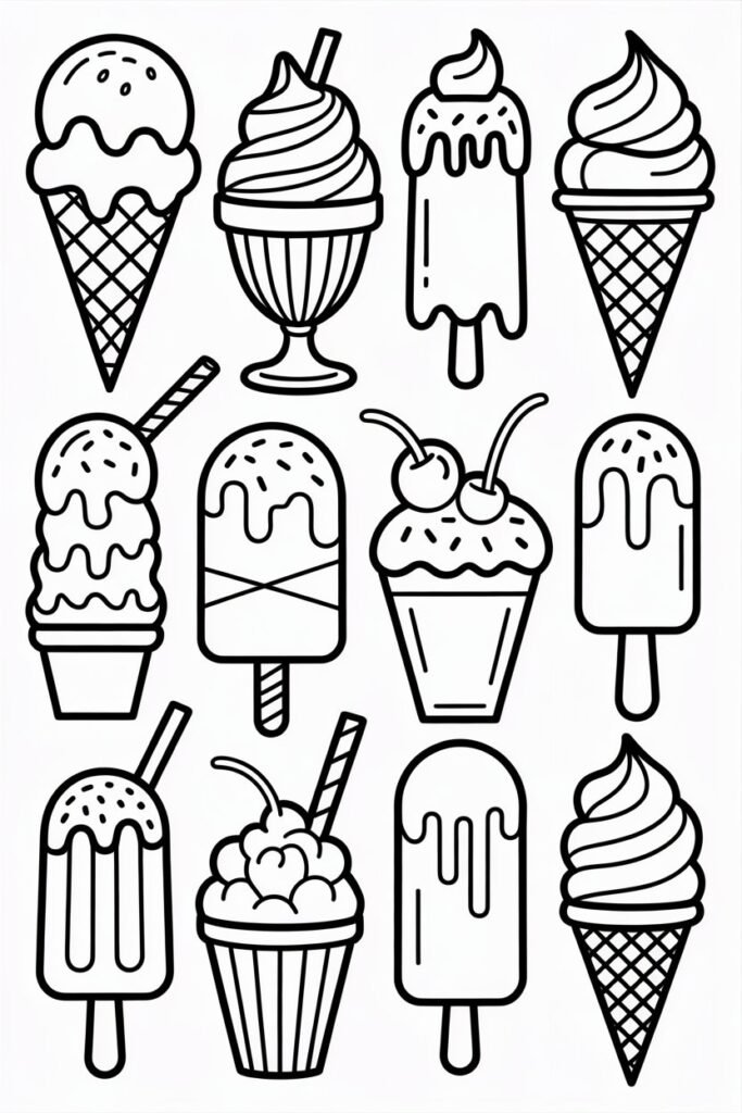 8+ Ice Cream Coloring Pages Free Printable