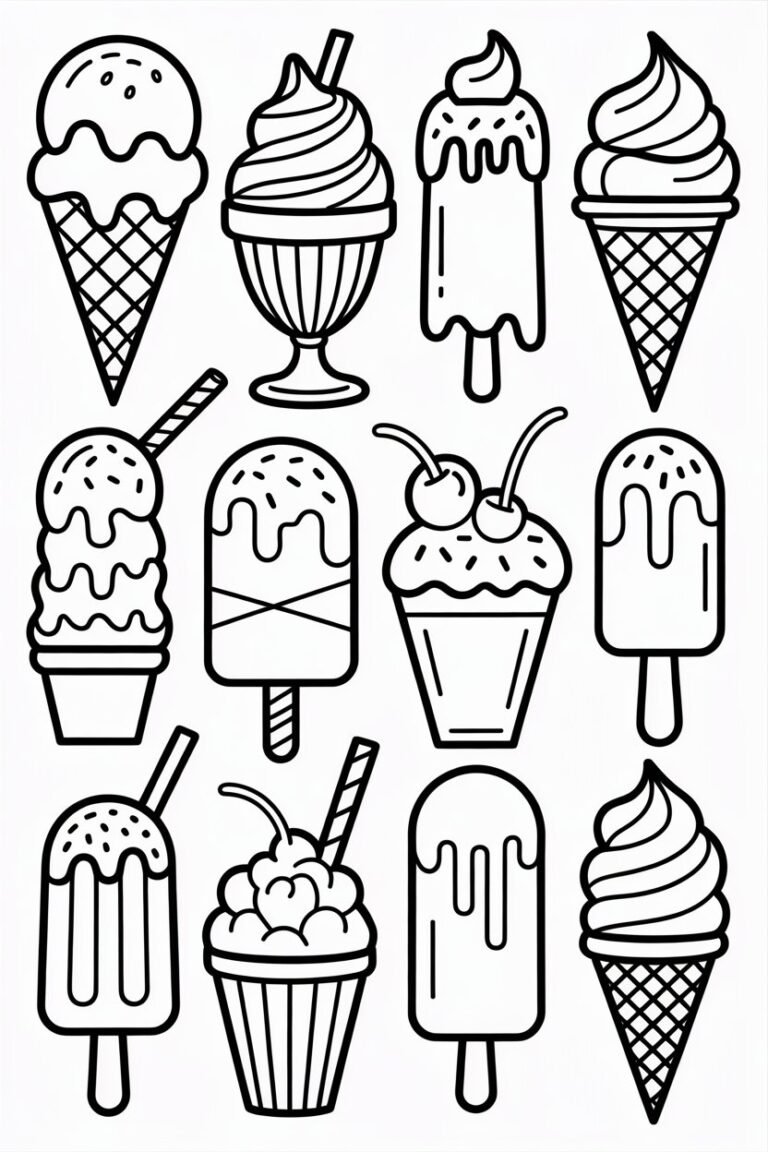 8+ Ice Cream Coloring Pages Free Printable – Fun & Sweet Coloring Sheets for Kids