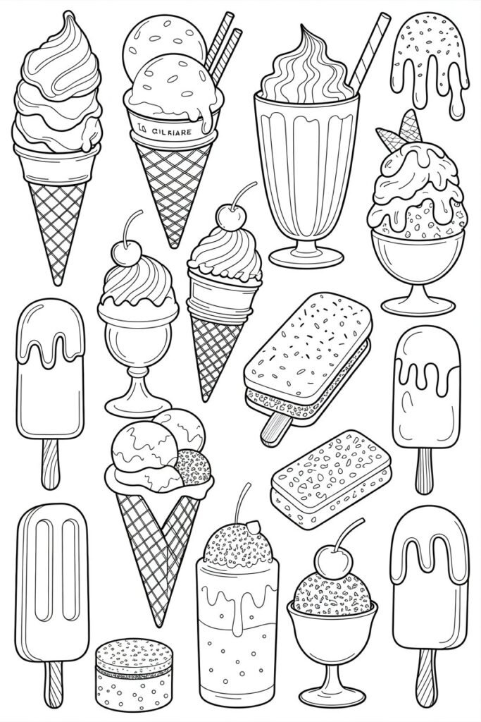 8+ Ice Cream Coloring Pages Free Printable