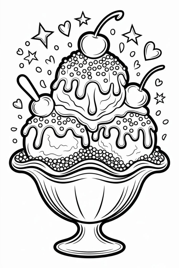 8+ Ice Cream Coloring Pages Free Printable