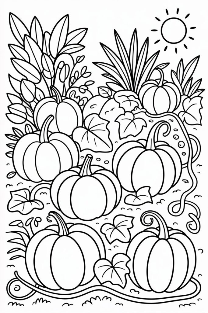 Vegetables coloring pages