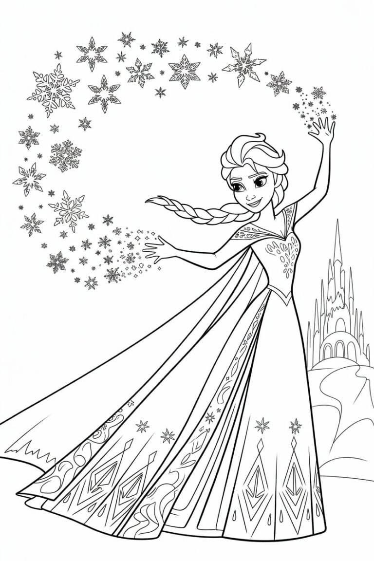 4 Frozen coloring pages free printable