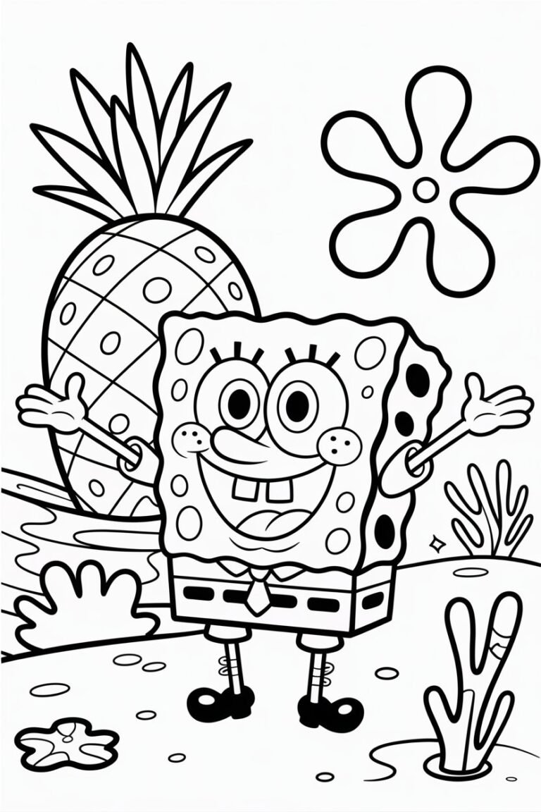 4 SpongeBob coloring pages free printable