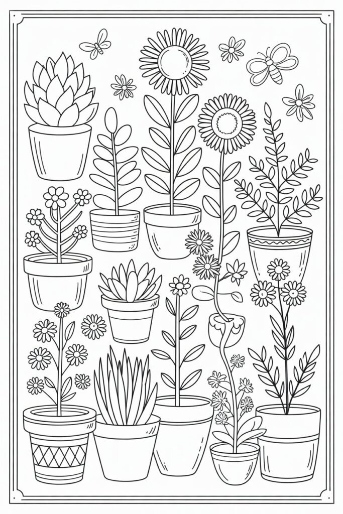 Plants coloring pages