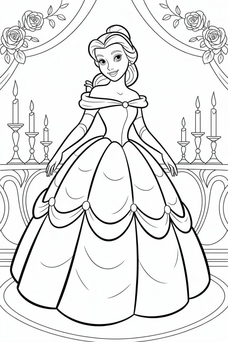 4 Belle coloring pages free printable