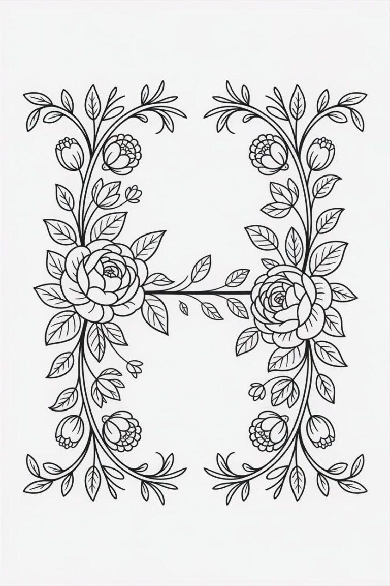Alphabet Letter H Coloring Pages Free Printable