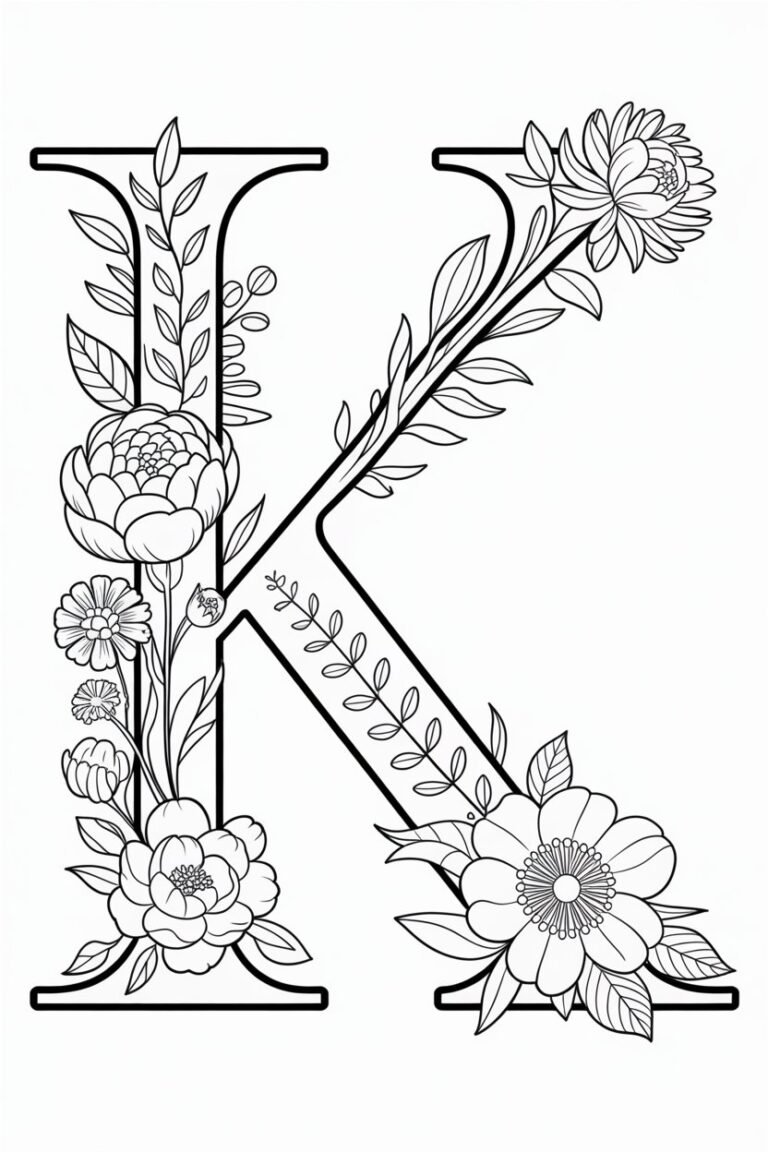 Alphabet Letter K Coloring Pages Free Printable
