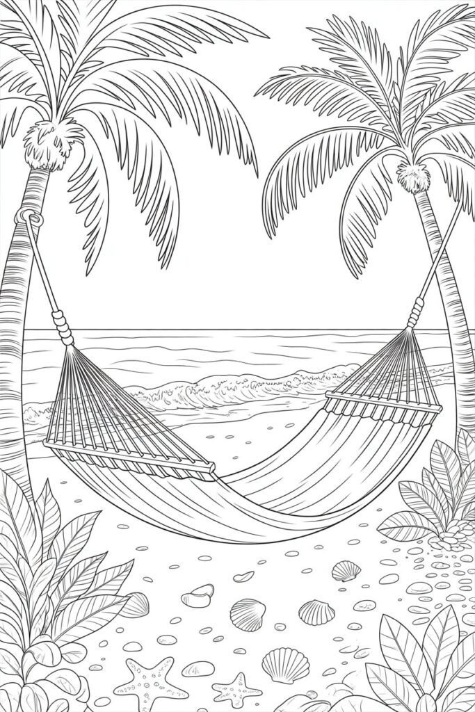 Beach Coloring Pages Free Printable for Kids