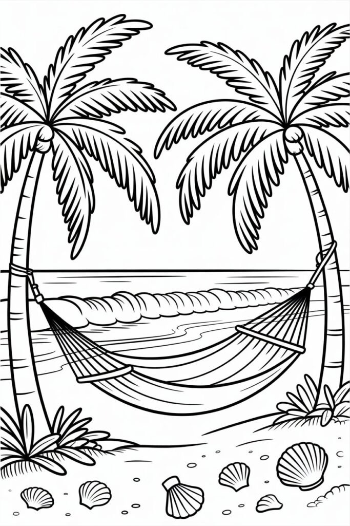 Beach Coloring Pages Free Printable for Kids