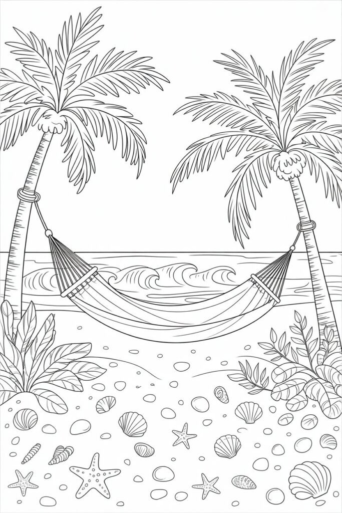 Beach Coloring Pages Free Printable for Kids